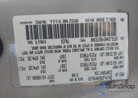 2000 Dodge Dakota Slt/Sport из США, поврежденный, VIN 1B7GL2AN6YS672348